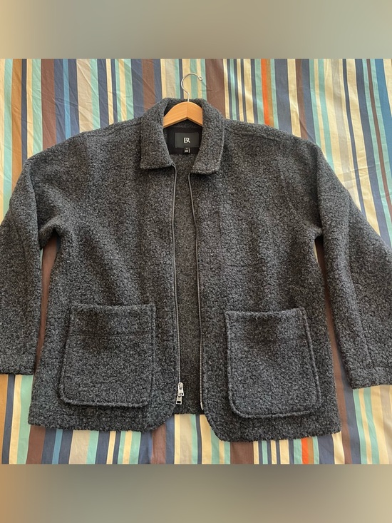 Banana Republic Other - Banana Republic Charcoal Gray Sherpa Zip Shirt Jacket